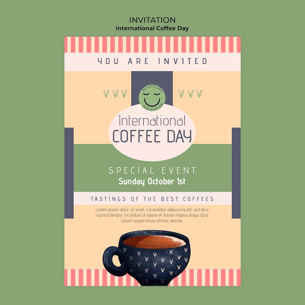 International coffee day invitation template