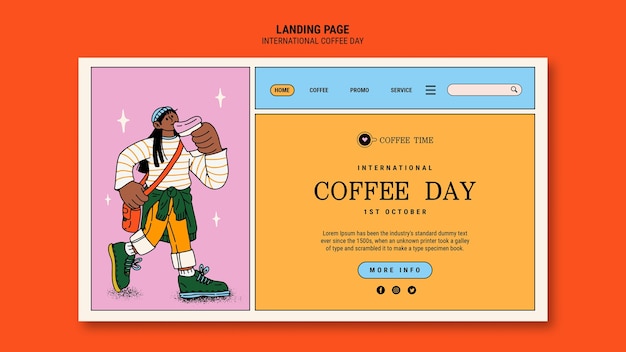 International coffee day landing page template