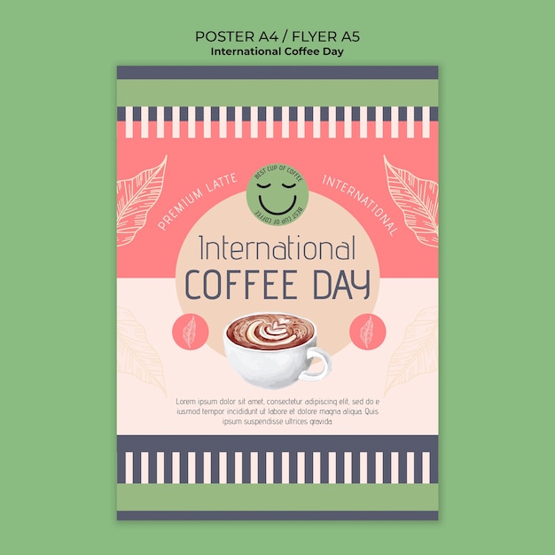 International coffee day poster template