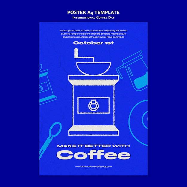 Free PSD international coffee day poster template