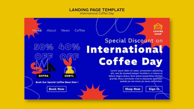 Free PSD international coffee day template design