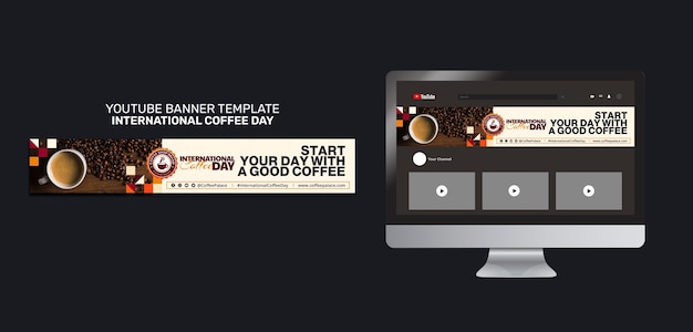 Free PSD international coffee day template design