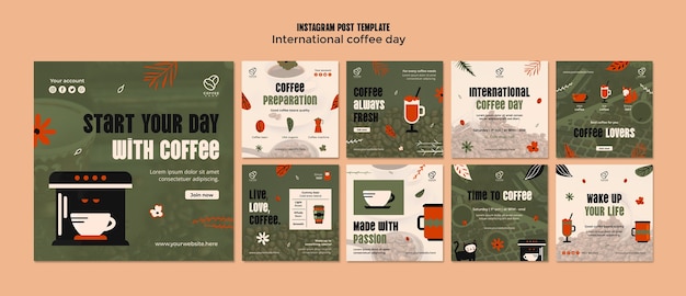 International coffee day template design