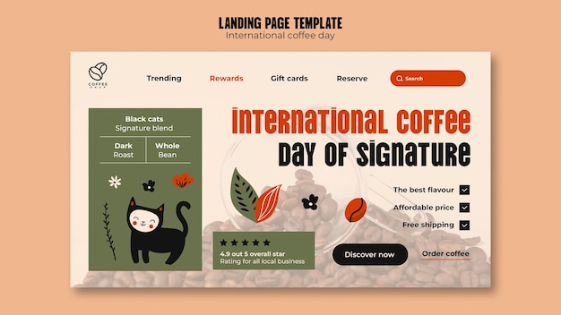 Free PSD international coffee day template design