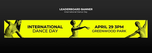 Free PSD international dance day celebration leaderboard banner