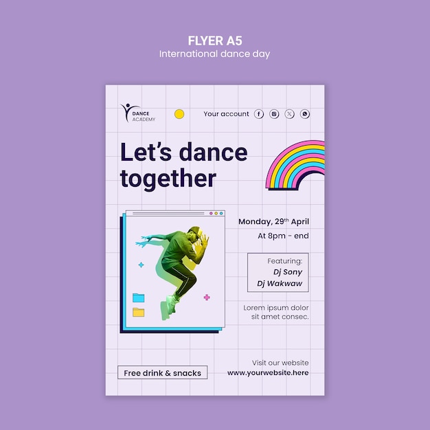 International dance day template design