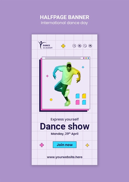 Free PSD international dance day template design