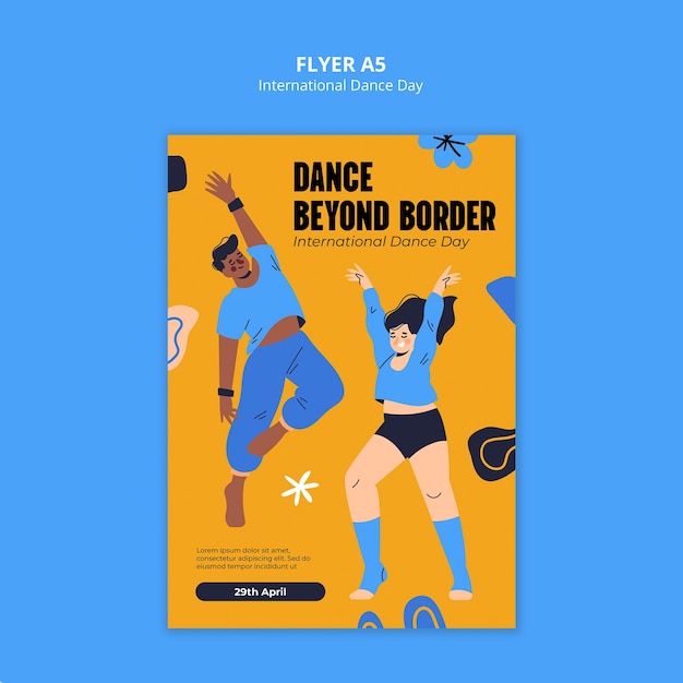 Free PSD international dance day template design