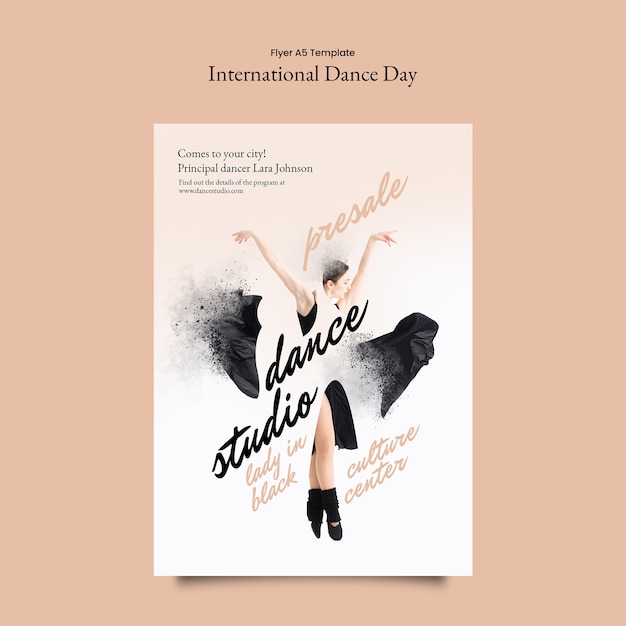 Free PSD international dance day template design