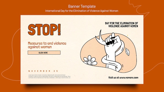 International day for the elimination of violence against women banner template