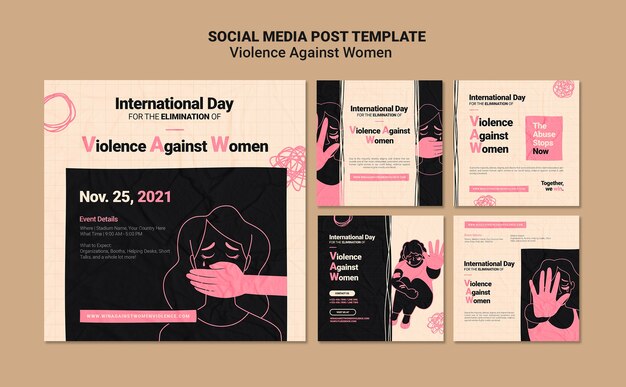 Free PSD international day for the elimination of violence against women instagram posts