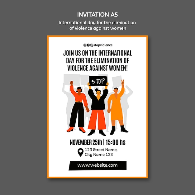 International day for the elimination of violence against women template design