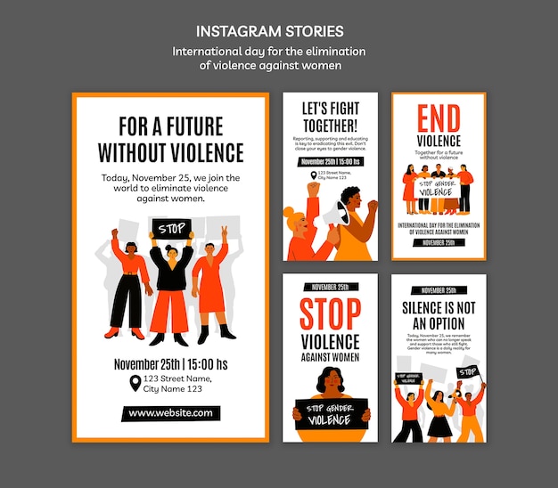 Free PSD international day for the elimination of violence against women template design