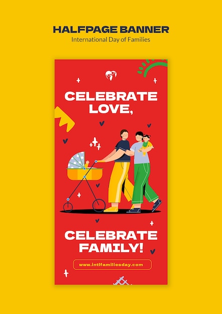 Free PSD international day of families banner template