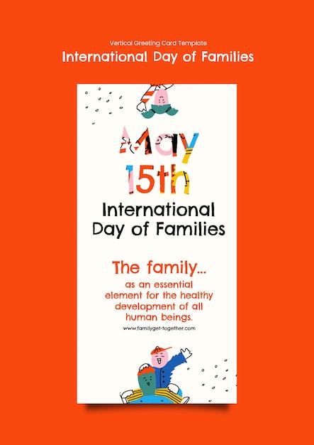 Free PSD international day of families greeting card