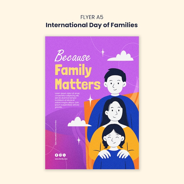 Free PSD international day of families poster template