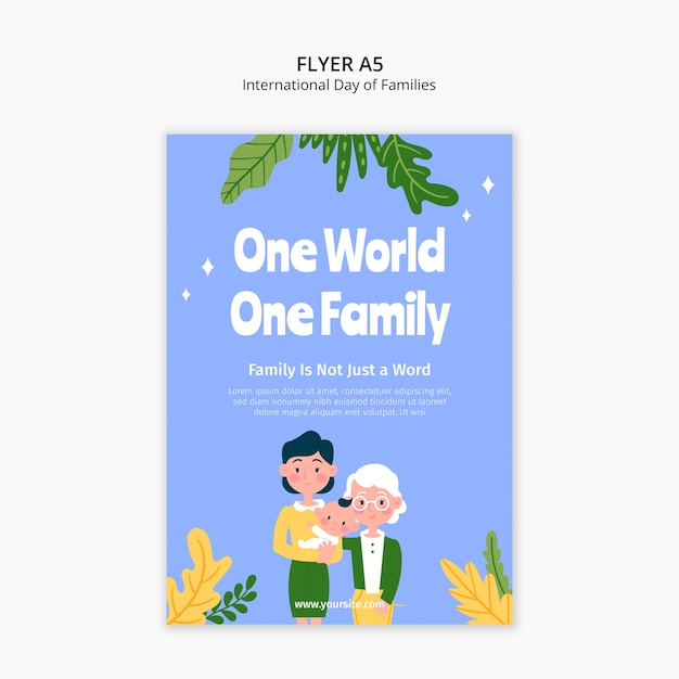 Free PSD international day of families template design