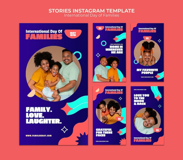 Free PSD international day of families template design