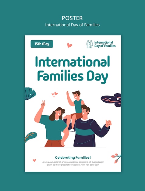 Free PSD international day of families template design