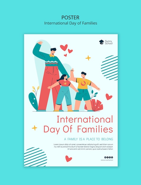 Free PSD international day of families template design