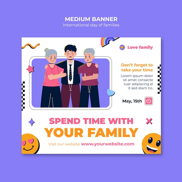 Free PSD international day of families  template design