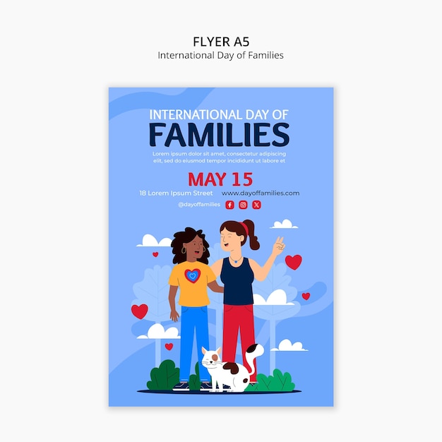 Free PSD international day of families template design