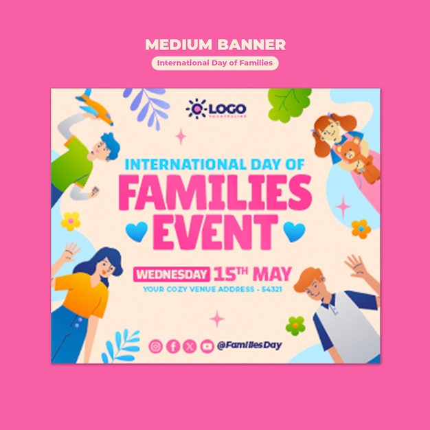 Free PSD international day of families template design