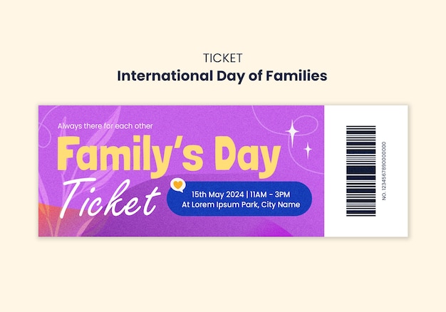 Free PSD international day of families ticket template