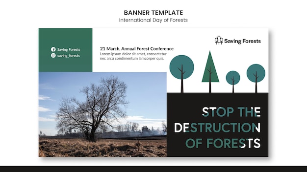 Free PSD international day of forests banner template