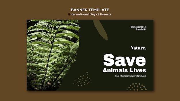 Free PSD international day of forests banner