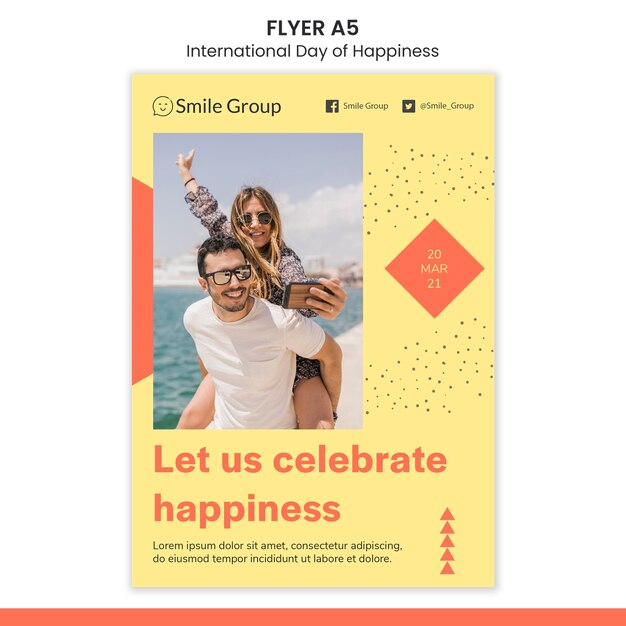 International day of happiness flyer