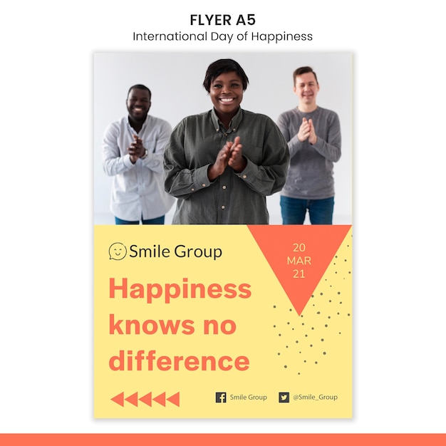 International day of happiness flyer