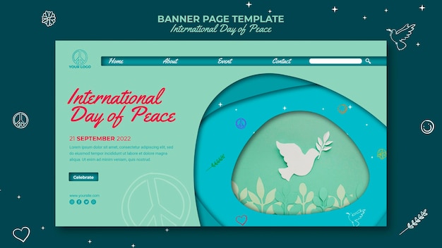 Free PSD international day of peace banner page