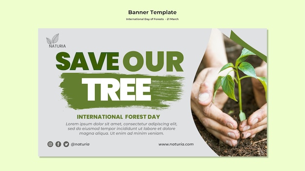 Free PSD international forest day banner