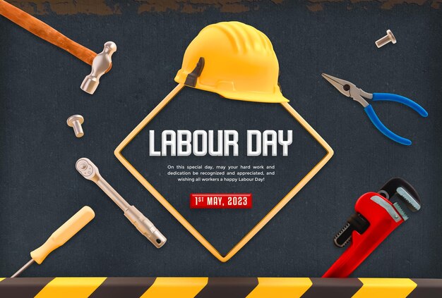 Free PSD international labour day banner design template