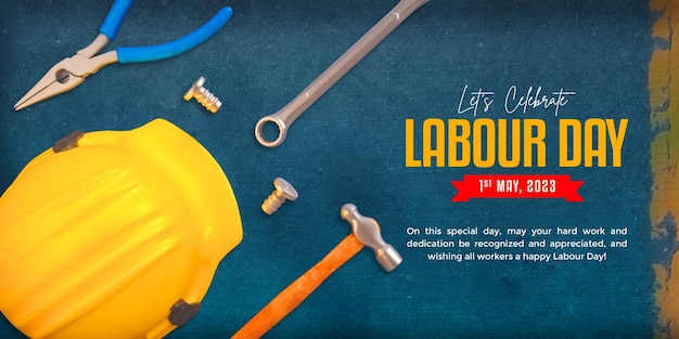 Free PSD international labour day celebration banner template