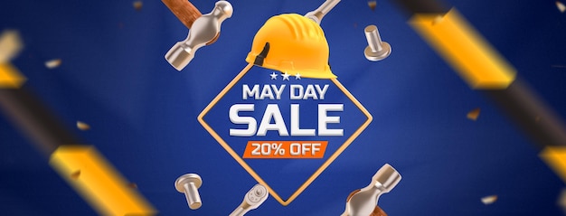 Free PSD international labour day sale advertising social media cover design template