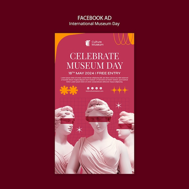 Free PSD international museum day facebook template