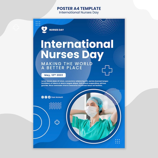 Free PSD international nurses day a4 poster template