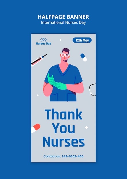 Free PSD international nurses day banner template