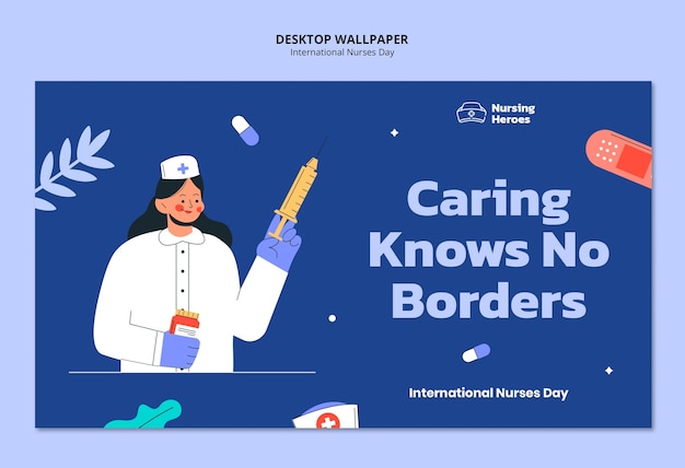 Free PSD international nurses day desktop wallpaper template