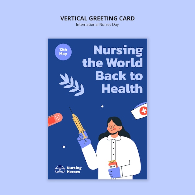 Free PSD international nurses day greeting card template