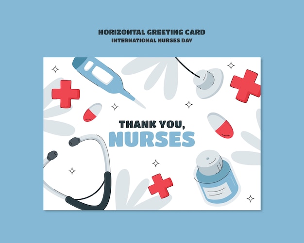 Free PSD international nurses day greeting card template