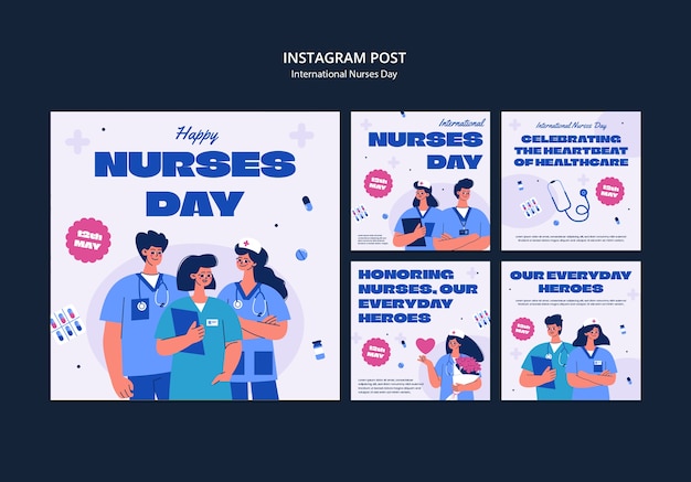 Free PSD international nurses day  instagram posts