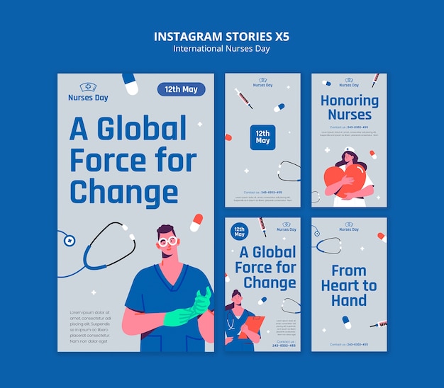 Free PSD international nurses day  instagram stories