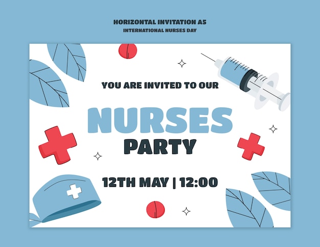 Free PSD international nurses day invitation template