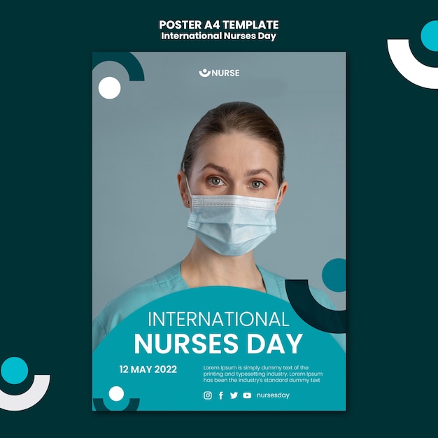 Free PSD international nurses day poster template