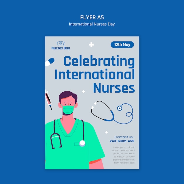 Free PSD international nurses day poster template