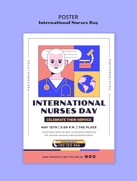 Free PSD international nurses day poster template