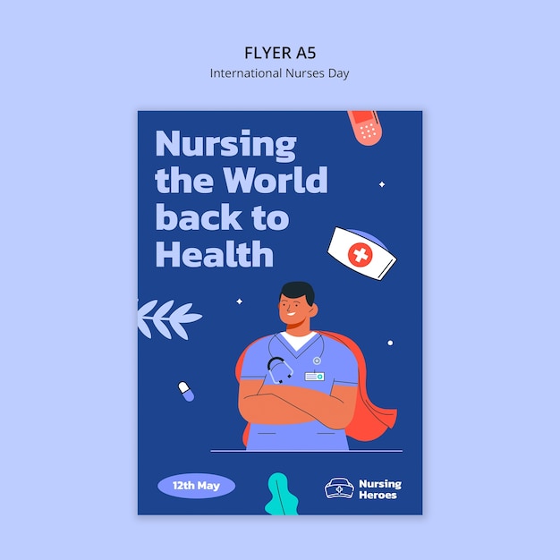 Free PSD international nurses day poster template